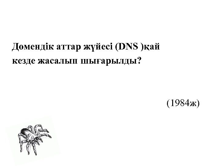 Домендік аттар жүйесі (DNS )қай кезде жасалып шығарылды? (1984 ж) 