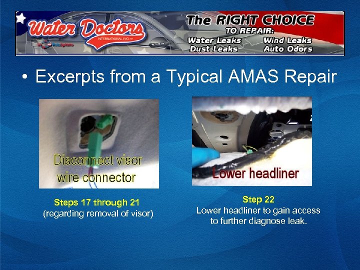  • Excerpts from a Typical AMAS Repair Steps 17 through 21 (regarding removal