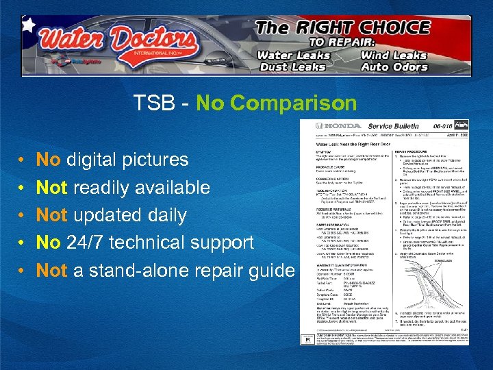  TSB - No Comparison • • • No digital pictures Not readily available