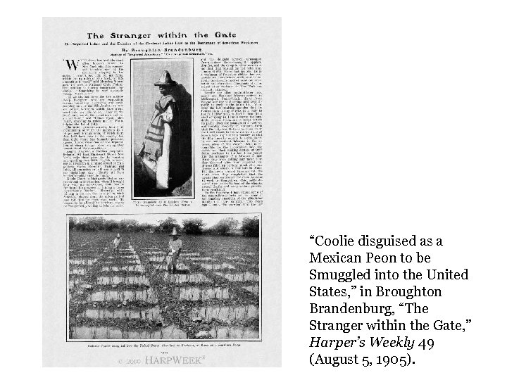 “Coolie disguised as a Mexican Peon to be Smuggled into the United States, ”