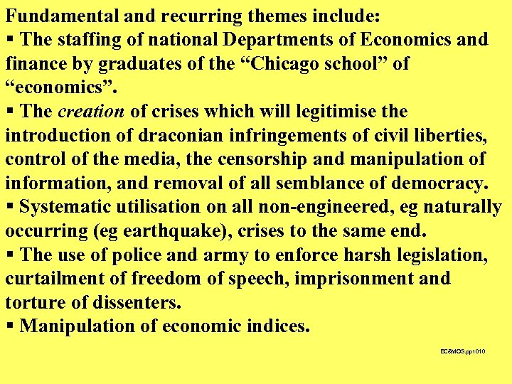 Fundamental and recurring themes include: § The staffing of national Departments of Economics and