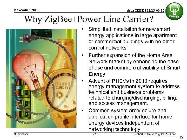 November 2009 doc. : IEEE 802. 15 -09 -0770 -00 Why Zig. Bee+Power Line