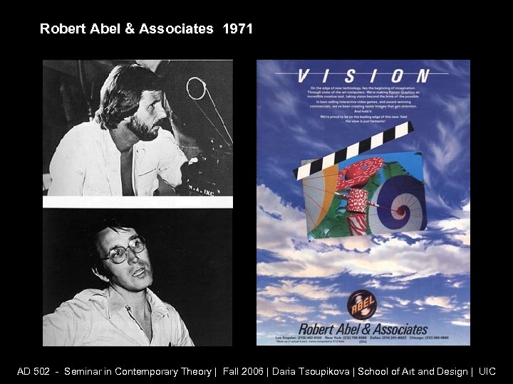 Robert Abel & Associates 1971 AD 502 - Seminar in Contemporary Theory | Fall