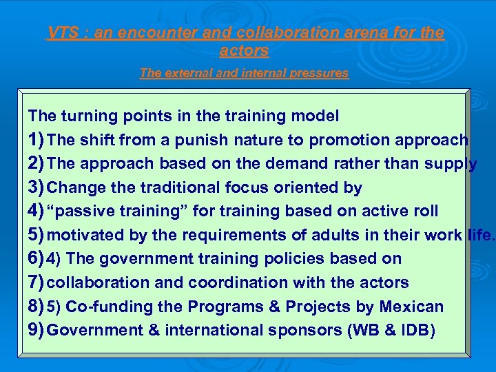 VTS : an encounter and collaboration arena for the actors The external and internal