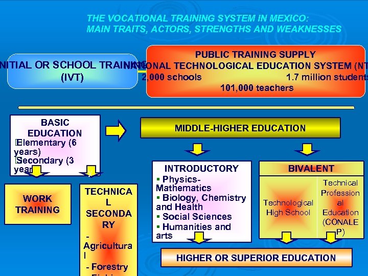 THE VOCATIONAL TRAINING SYSTEM IN MEXICO: MAIN TRAITS, ACTORS, STRENGTHS AND WEAKNESSES PUBLIC TRAINING