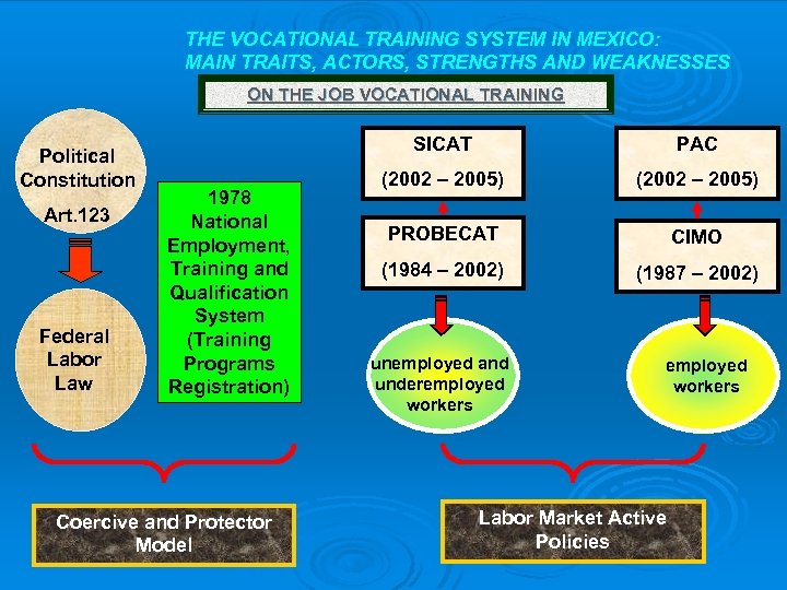 THE VOCATIONAL TRAINING SYSTEM IN MEXICO: MAIN TRAITS, ACTORS, STRENGTHS AND WEAKNESSES ON THE