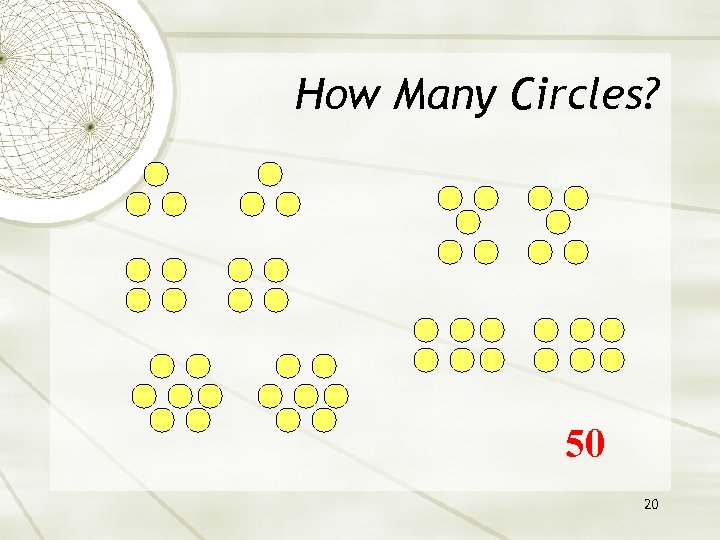 How Many Circles? 50 20 