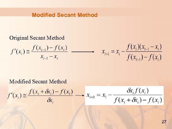 Method secant Secant Method
