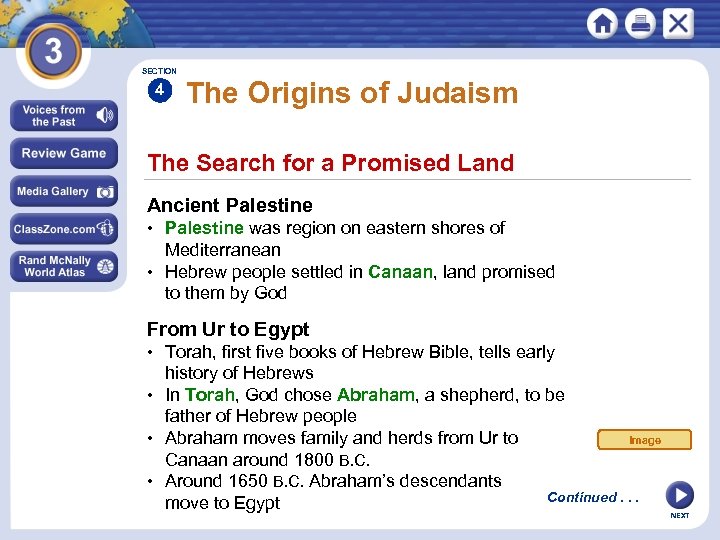 SECTION 4 The Origins of Judaism The Search for a Promised Land Ancient Palestine