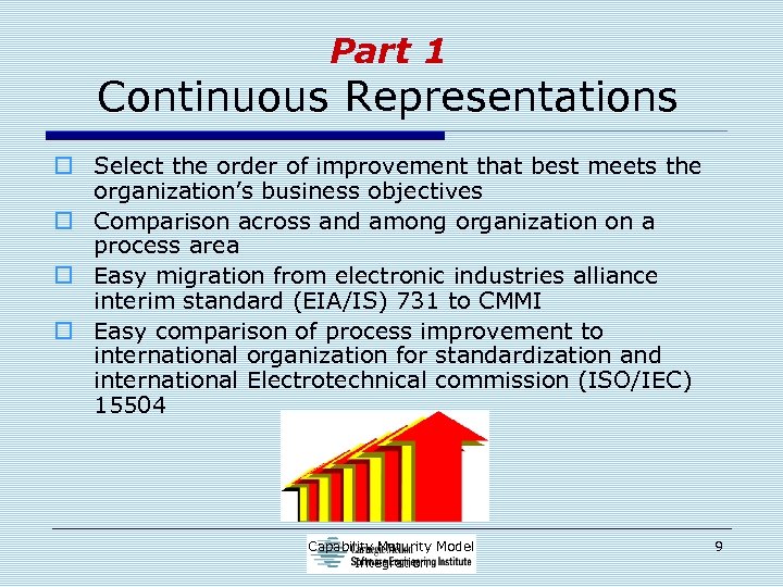 Part 1 Continuous Representations o Select the order of improvement that best meets the