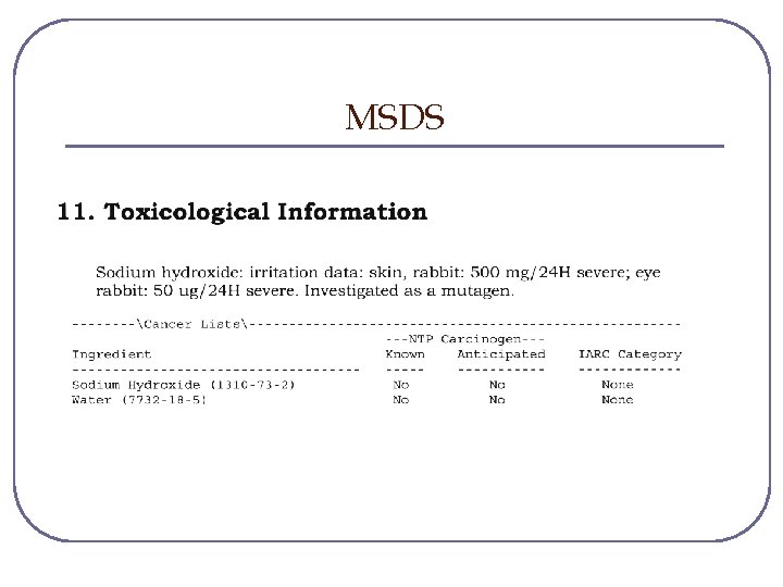 MSDS 