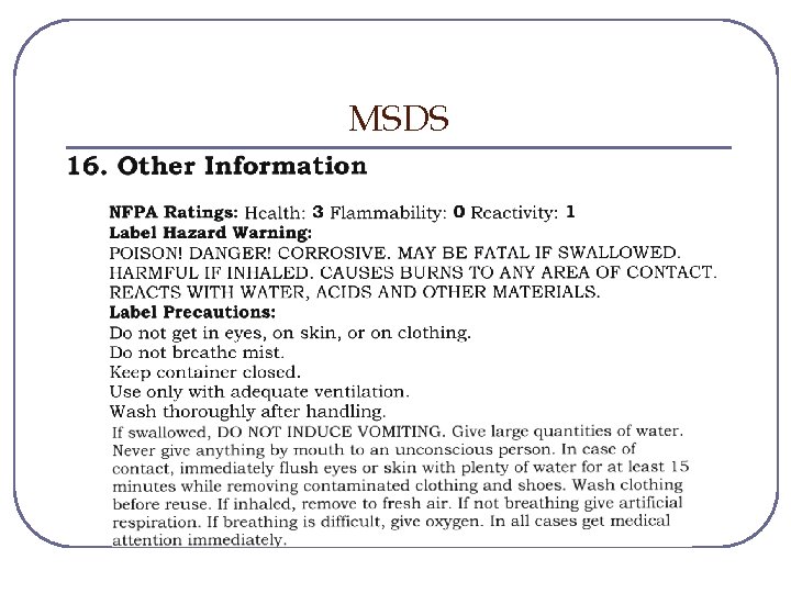 MSDS 