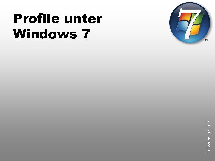 U. Friedrich – (c) 2009 Profile unter Windows 7 