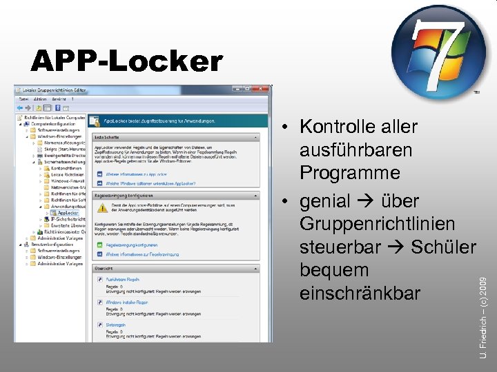 APP-Locker U. Friedrich – (c) 2009 • Kontrolle aller ausführbaren Programme • genial über