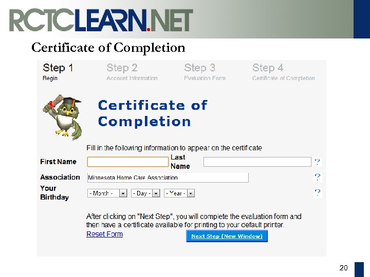 Certificate of Completion 20 