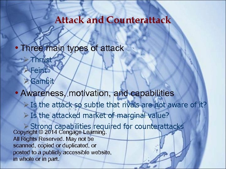 Attack and Counterattack • Three main types of attack Ø Thrust Ø Feint Ø