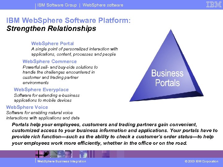 IBM Software Group | Web. Sphere software IBM Web. Sphere Software Platform: Strengthen Relationships