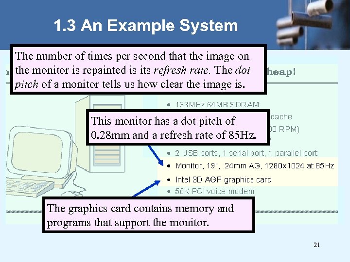1. 3 An Example System The number of times per second that the image