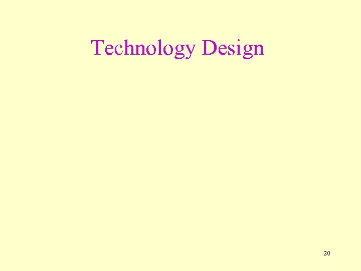 Technology Design 20 