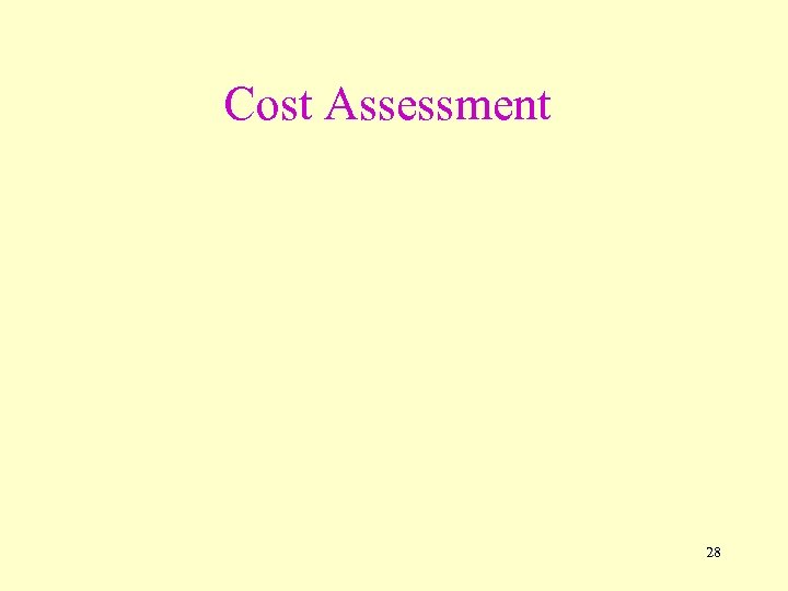 Cost Assessment 28 