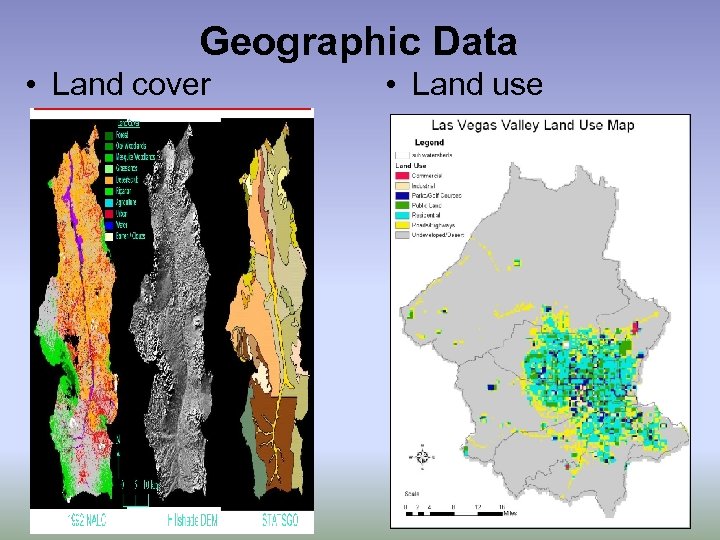 Geographic Data • Land cover • Land use 