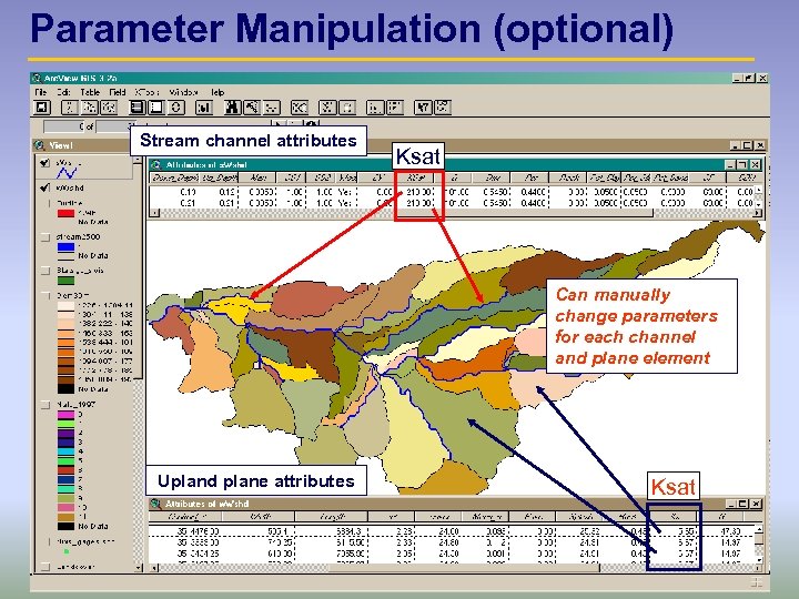 Parameter Manipulation (optional) Stream channel attributes Ksat Can manually change parameters for each channel