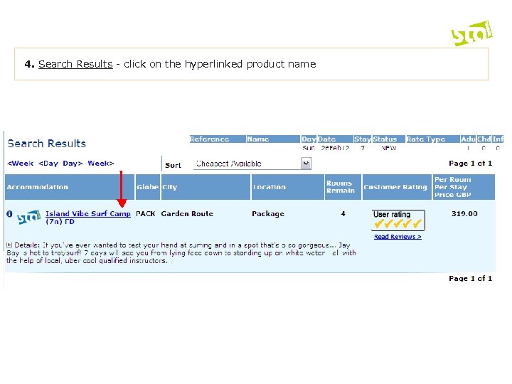 4. Search Results - click on the hyperlinked product name 