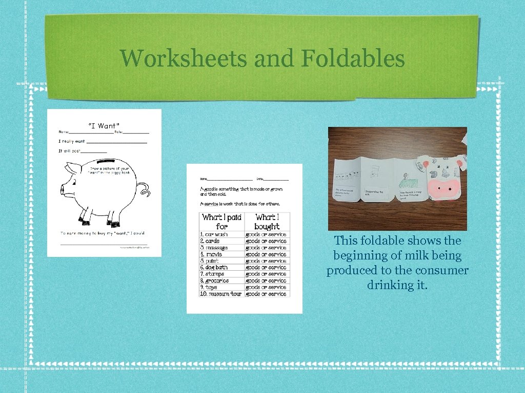 Worksheets and Foldables This foldable shows the beginning of milk being produced to the