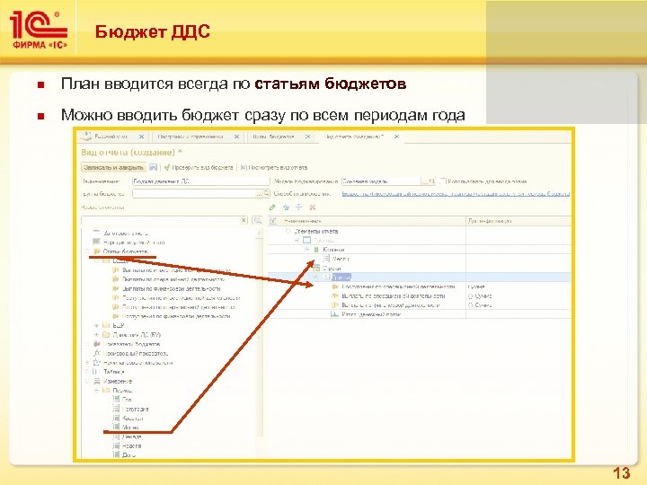 Бюджет ДДС План вводится всегда по статьям бюджетов Можно вводить бюджет сразу по всем