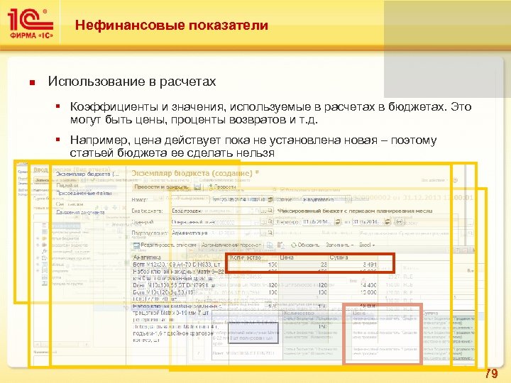 Нефинансовые показатели Использование в расчетах § Коэффициенты и значения, используемые в расчетах в бюджетах.