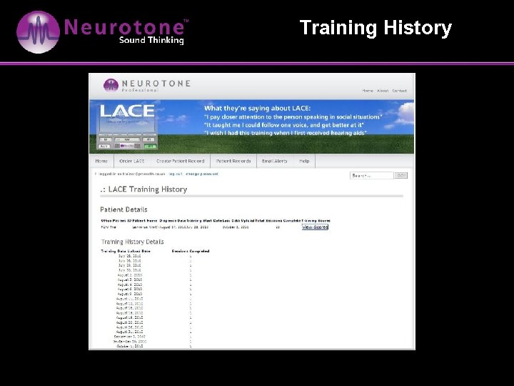 Training History 