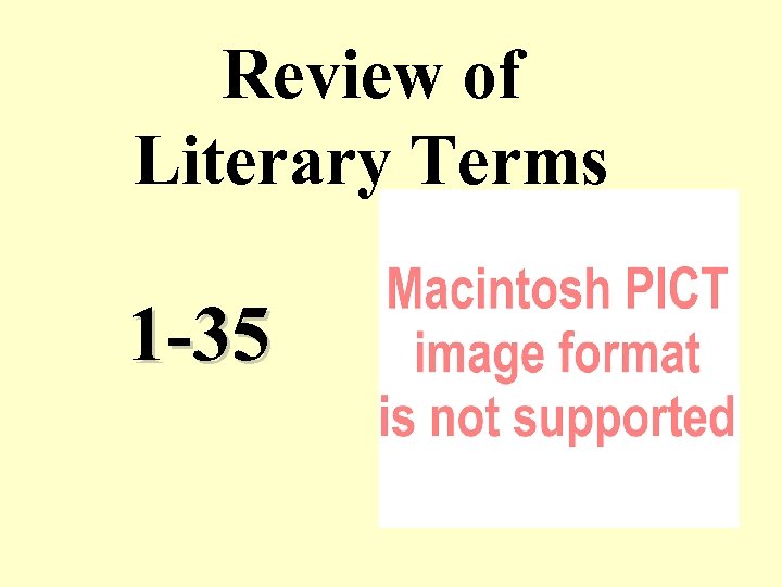 Review of Literary Terms 1 -35 