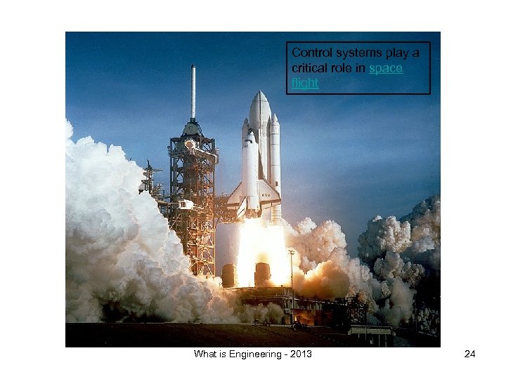 Control systems play a critical role in space flight What is Engineering - 2013