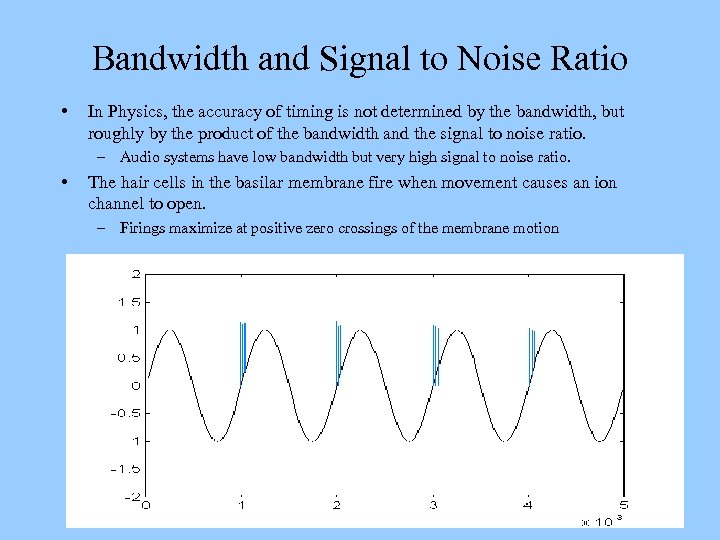 Bandwidth and Signal to Noise Ratio • In Physics, the accuracy of timing is