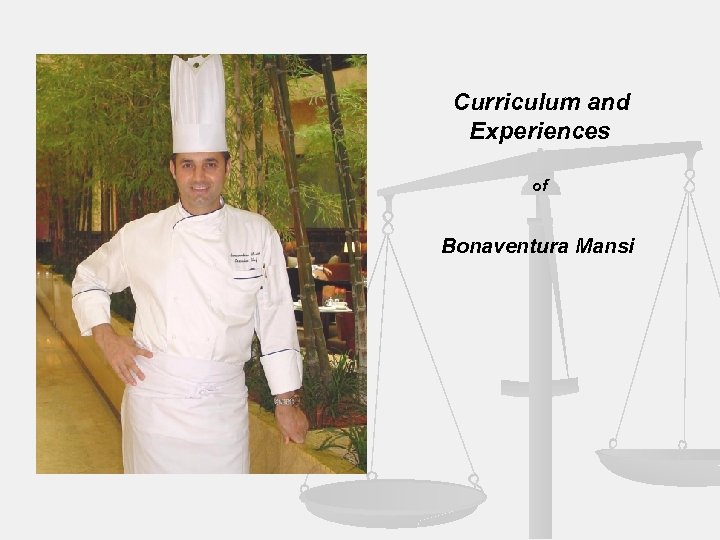  Curriculum and Experiences of Bonaventura Mansi 