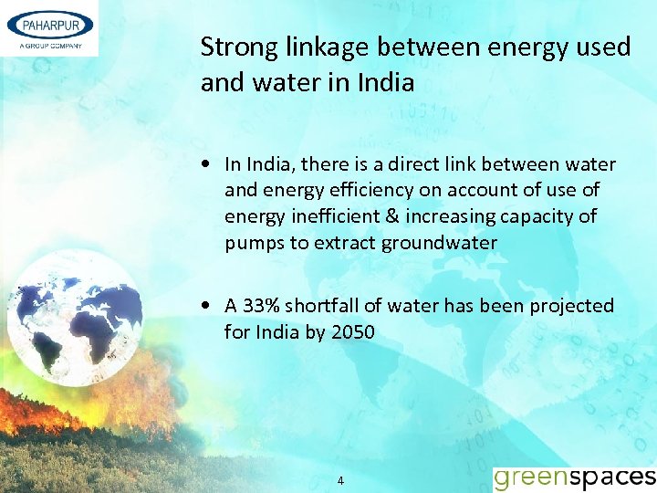Strong linkage between energy used and water in India • In India, there is