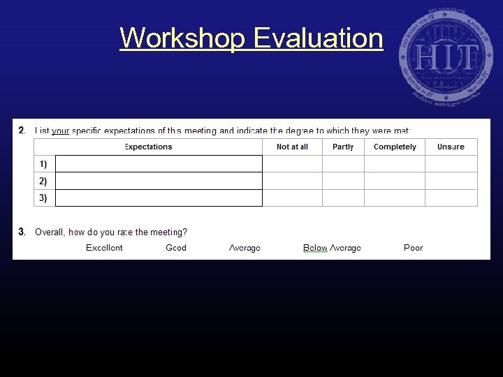 Workshop Evaluation 