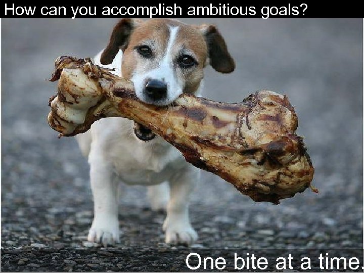 How can you accomplish ambitious goals? One bite at a time. 