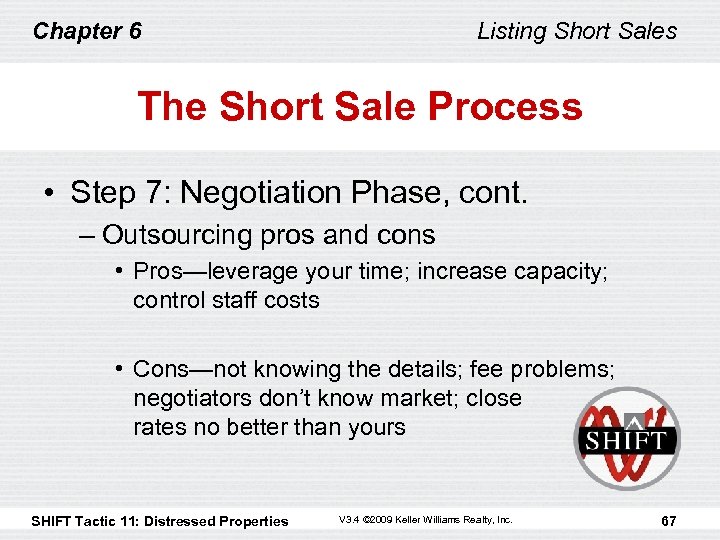 Chapter 6 Listing Short Sales The Short Sale Process • Step 7: Negotiation Phase,