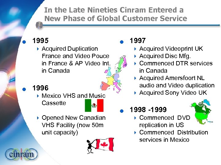 In the Late Nineties Cinram Entered a New Phase of Global Customer Service n