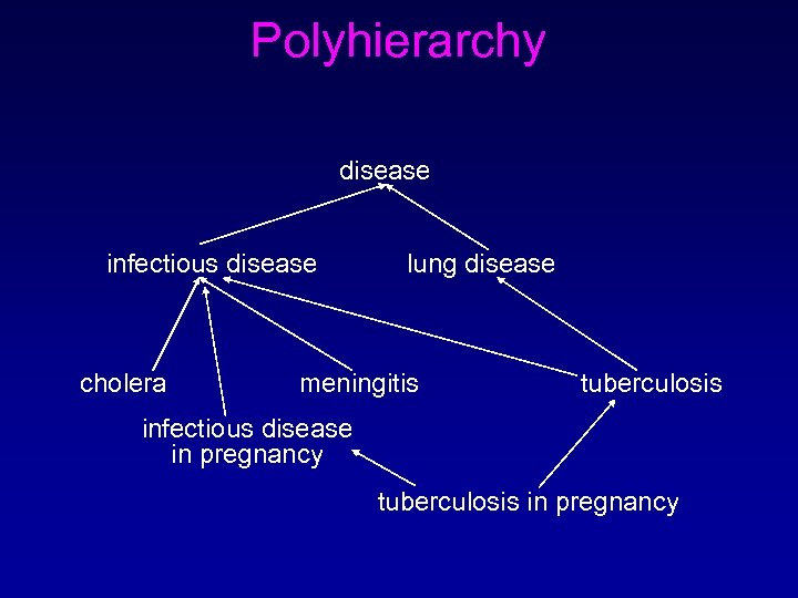 Polyhierarchy disease infectious disease cholera lung disease meningitis tuberculosis infectious disease in pregnancy tuberculosis