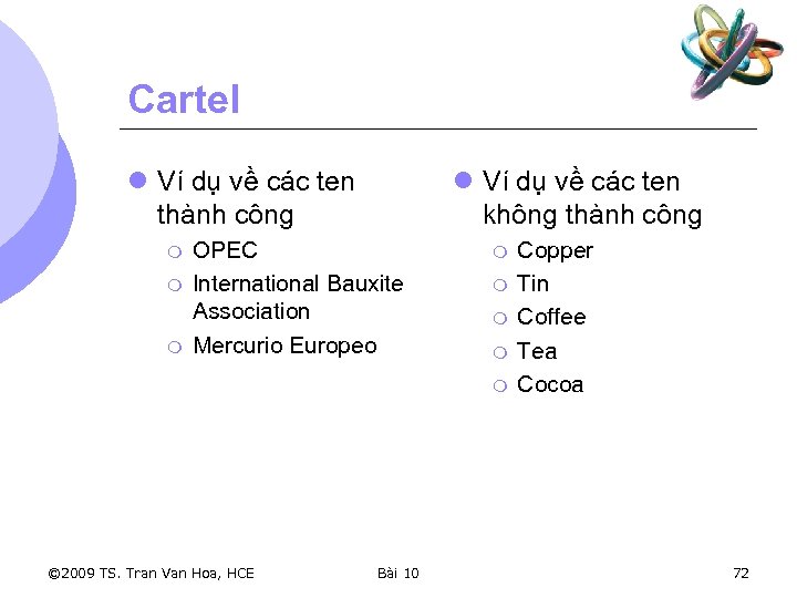 Cartel l Ví dụ về các ten thành công m m m l Ví