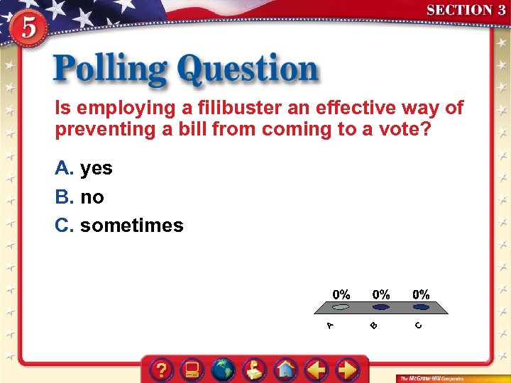 Is employing a filibuster an effective way of preventing a bill from coming to