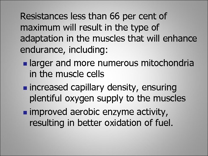 Resistances less than 66 per cent of maximum will result in the type of