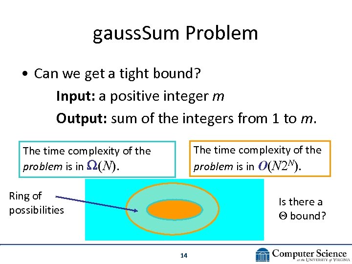 gauss. Sum Problem • Can we get a tight bound? Input: a positive integer