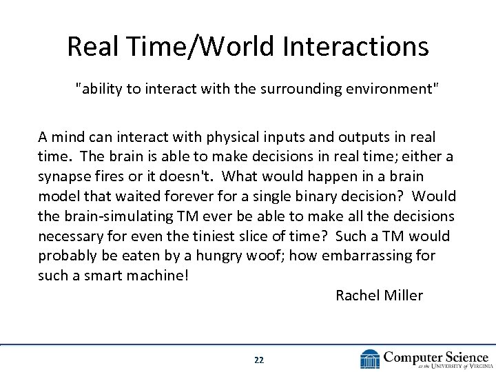 Real Time/World Interactions 