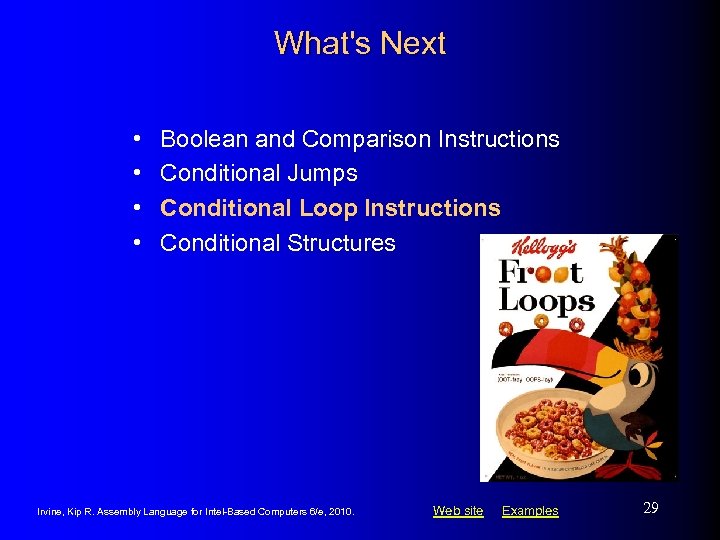 What's Next • • Boolean and Comparison Instructions Conditional Jumps Conditional Loop Instructions Conditional