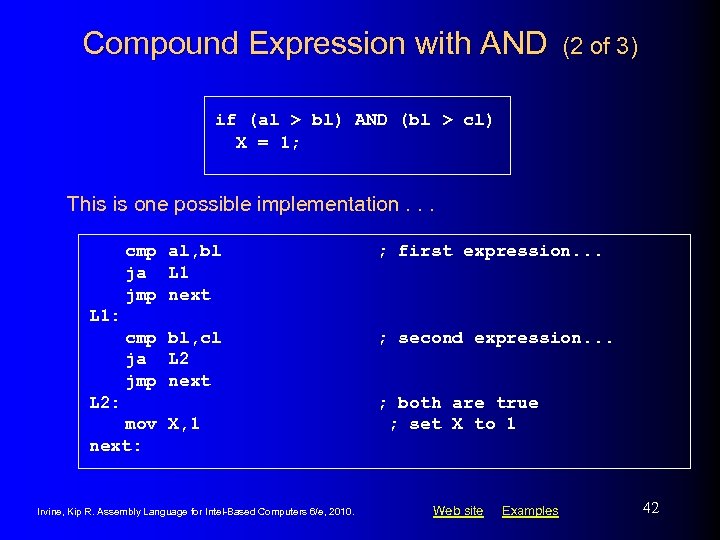 Compound Expression with AND (2 of 3) if (al > bl) AND (bl >