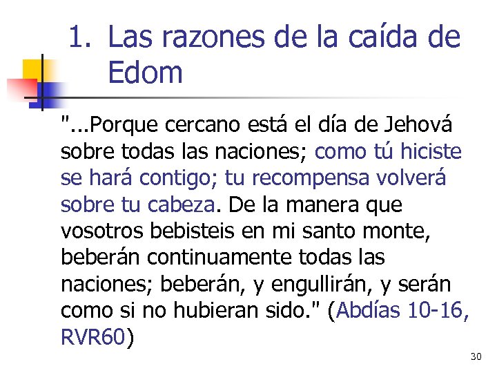 1. Las razones de la caída de Edom 