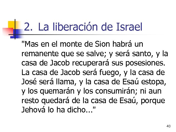 2. La liberación de Israel 